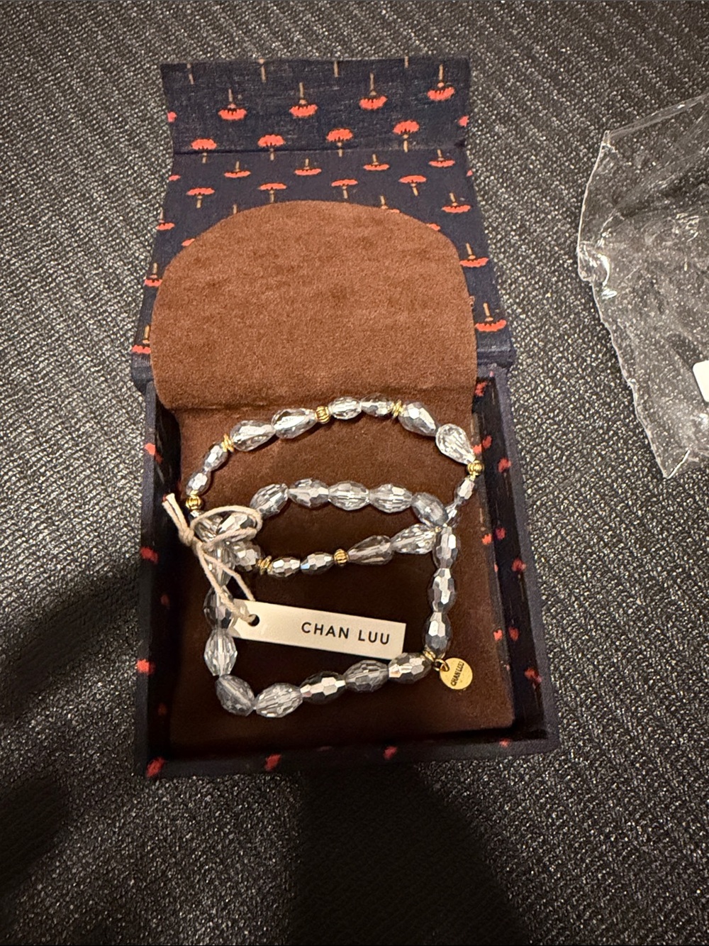 Chan Luu Clear Crystal Beaded Bracelet with Gold Accents - Picture 2 of 6